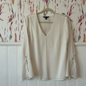 Banana Republic Cream V-neck Blouse